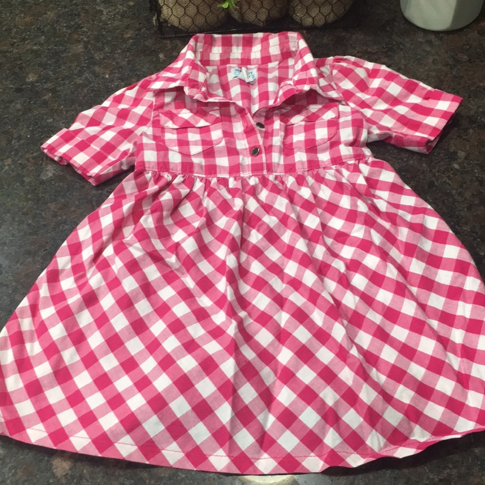 Pink and white checkered 2t dress